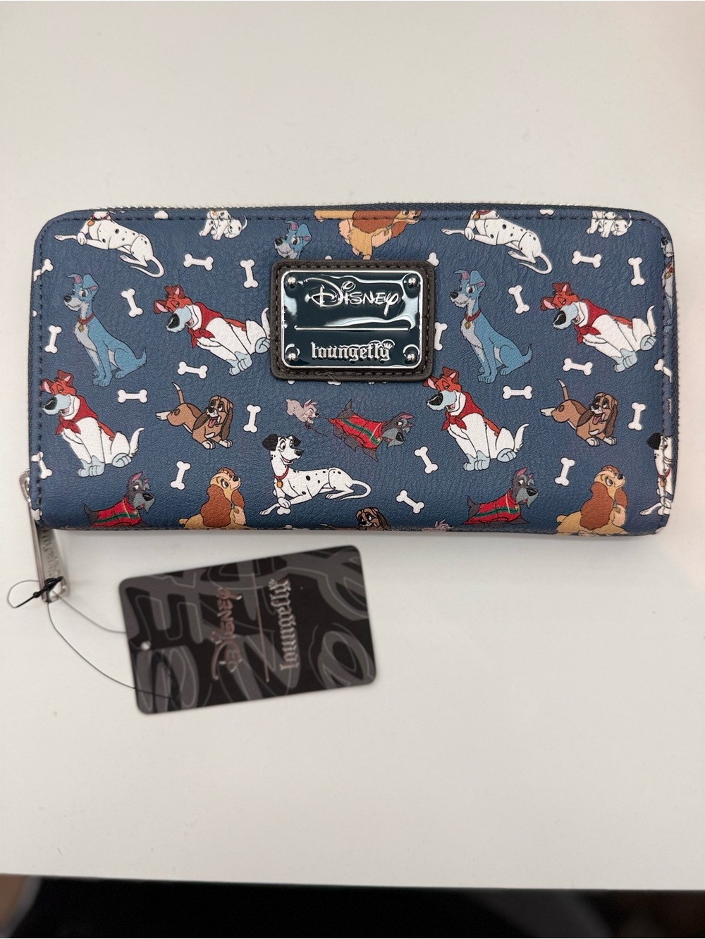 Loungefly Blue Lady and the Tramp Character Zip Wallet